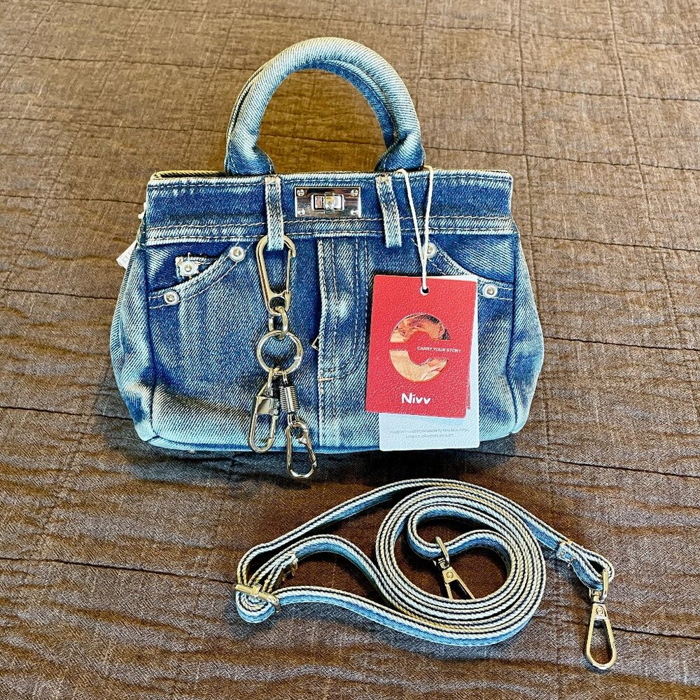 NWT Nivv Voyage Vintage Denim Bag